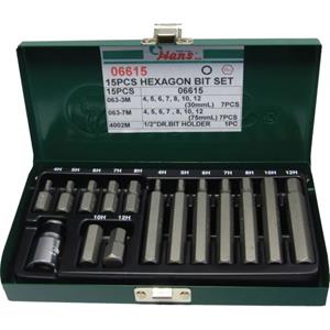 Hans Zeskantschroevendraaierbit  10 mm 14 stuks (kort en lang)