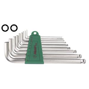 Hans Zeskant stiftdoppenset HEX  9 stuks (1,5 mm - 10 mm) met kogelkop