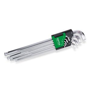 Toptul Zeskant stiftsleutelset HEX  9Stk (1.5 2 3 4 5 6 8 10mm) extra lang