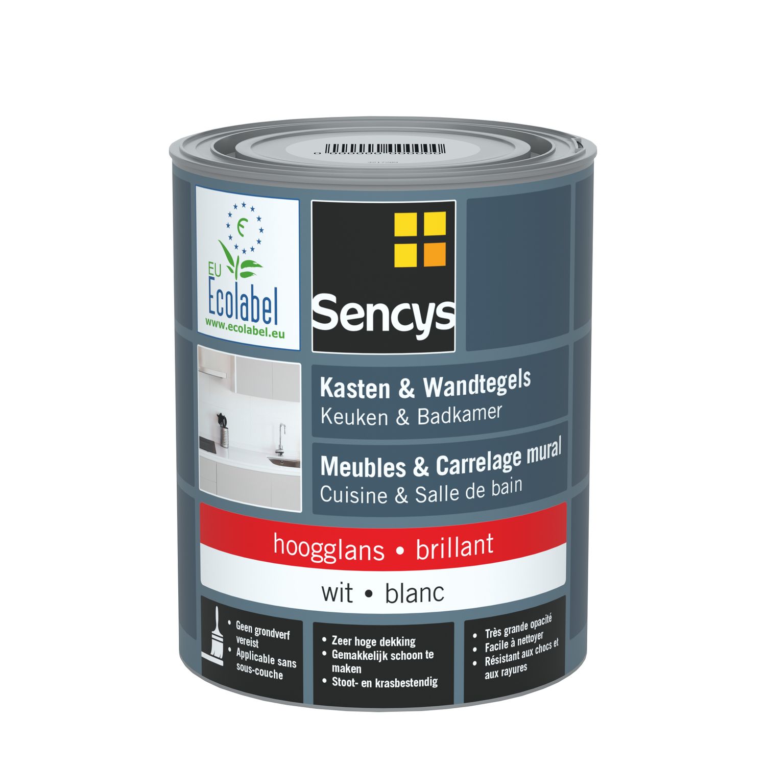 Sencys Lak Voor Wandtegels & Meubels, Keuken & Badkamer Wit Glans 750ml