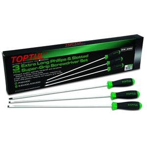 Toptul Sleuf+Kruissleuf Schroevendrehersatz  3Stk PH2x400 Schlitz 6.5x400