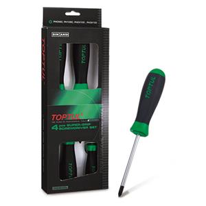 Toptul Kruiskopschroevendraaierset  4 Stk(PH0x60,PH1x80,PH2x100,PH3x150)