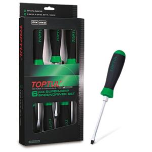 Toptul Spleet- en kruiskopschroevendraaierset  6 stuks
