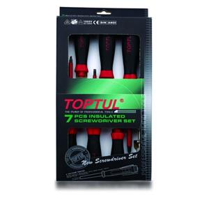 Toptul Elektrische schroevendraaierset  7pcs PH1X100 PH2X100 PH3X150 SL 4X100