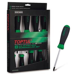 Toptul Sleuf+Kruissleuf Schroevendrehersatz  8 Stk(3.5x100-PH2x100)