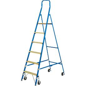 HACA Trapladder, met wieltjes, 6 treden