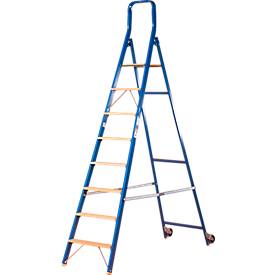 HACA Trapladder, met wieltjes, 8 treden