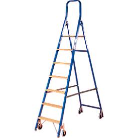 HACA Trapladder, met wieltjes, 7 treden