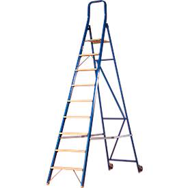 HACA Trapladder, met wieltjes, 9 treden