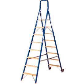 HACA Tredenladder Multicolor, dubbelzijdig begaanbaar, 2x7 treden, 1 platform