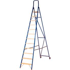 HACA Trapladder, met wieltjes, 12 treden