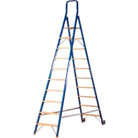 HACA Trapladder Multicolour, dubbelzijdige toegang, 2x9 treden, 1 platform