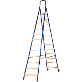 HACA Trapladder Multicolour, dubbelzijdig begaanbaar, 2x11 treden, 1 platform