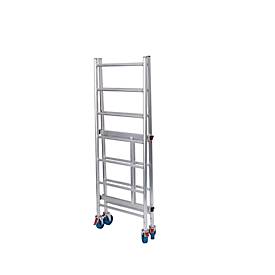 KRAUSE Vouwsteiger  RollTec, werkhoogte tot 2,9 m, belastbaar tot 200 kg/m2, met dek, verrijdbaar, aluminium