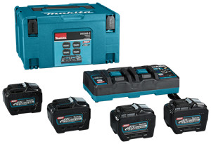Makita 1910A8-3 40V XGT Li-ion Accu Starterset (4x 8.0Ah) + Duolader In Mbox