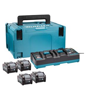 Makita 191U28-6 40V XGT Li-Ion Accu Starterset (4x 4.0Ah) + Duolader In Mbox