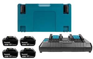 Makita 198091-4 18V Li-Ion Accu Starterset (4x 6,0Ah) + Duolader In Mbox