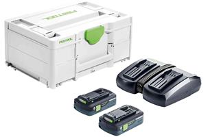 Festool SYS 18V 2x4,0/TCL 6 DUO Energieset (2x 4,0Ah) In Systainer