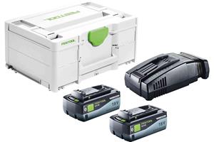 Festool SYS 18V 2x8,0/SCA16 Energieset (2x 8,0Ah) In Systainer