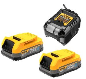 DeWALT DCB1102E2 18V Li-ion Accu Starter Set (2x 1.7Ah POWERSTACK™) + Lader