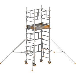 Layher Eenpersoons rolsteiger SoloTower, platformafmeting 1,15 x 0,8 m, werkhoogte 4,15 m