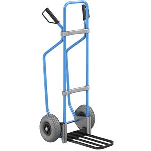 Eurokraft pro Steekwagen met sleeplatten, blauw, b x d van de pakketsteekplaat = 430 x 250 mm, zwart, PU-banden, vanaf 5 stuks