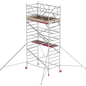 ALTREX Rolsteiger RS TOWER 42 breed, houten platform, lengte 2,45 m, werkhoogte 6,20 m