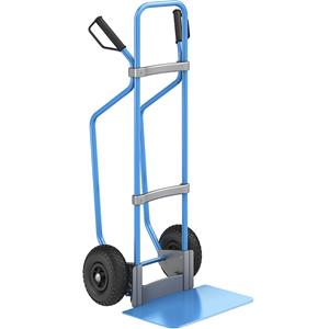 Eurokraft pro Steekwagen met sleeplatten, blauw, b x d van de steekplaat = 450 x 350 mm, blauw, op luchtbanden, vanaf 5 stuks