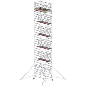 ALTREX Rolsteiger RS TOWER 42 breed met Safe-Quick, houten platform, lengte 1,85 m, werkhoogte 13,2 m