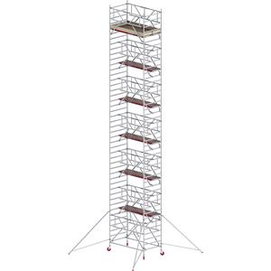 ALTREX Rolsteiger RS TOWER 42 breed met Safe-Quick, houten platform, lengte 1,85 m, werkhoogte 14,2 m