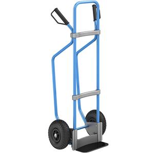 Eurokraft pro Steekwagen met sleeplatten, blauw, b x d van de steekplaat = 280 x 140 mm, zwart, op luchtbanden, vanaf 5 stuks