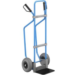 Eurokraft pro Steekwagen met sleeplatten, blauw, b x d van de steekplaat = 280 x 250 mm, zwart, PU-banden, vanaf 5 stuks