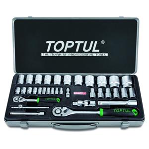 Toptul Dopsleutelset  1/4 inch, 1/2 inch 34 teilig