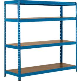 SZ Metall Legbordstelling - complete stelling -  B 1500 x D 600 x H 1600 mm - met 4 legborden - draagvermogen per legbord 350 kg- epoxygelakt - hemelsblauw RAL 5015