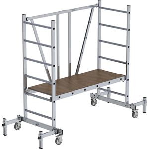 MUNK Aluminium vouwsteiger ML, standaarduitvoering, platform 1,60 x 0,60 m, met telescopische stabilisatoren