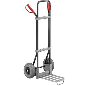 Eurokraft pro Steekwagen, zwart, b x d van de pakketsteekplaat = 430 x 250 mm, verzinkt, met handgreep, PU-banden, vanaf 5 stuks