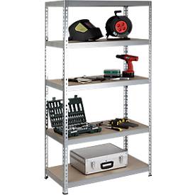 SZ Metall Legbordstelling - zware belasting - complete stelling - met 5 legborden - B 920 x D 600 x H 2000 mm - gegalvaniseerd