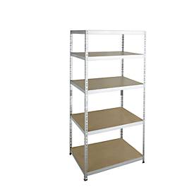 SZ Metall Legbordstelling - zware belasting - complete stelling - met 5 legborden - B 920 x D 460 x H 2000 mm - gegalvaniseerd