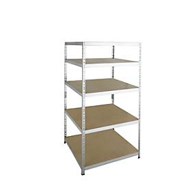 SZ Metall Legbordstelling - zware belasting - complete stelling - met 5 legborden - B 920 x D 600 x H 1800 mm - gegalvaniseerd