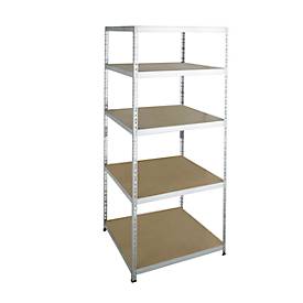 SZ Metall Legbordstelling - zware belasting - complete stelling - met 5 legborden - B 920 x D 600 x H 2200 mm - gegalvaniseerd
