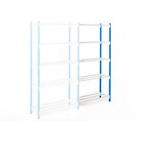 ManOrga Universele legbordstelling, aanbouwsectie, 5 roosterborden, draagvermogen 170 kg, B 1000 x H 2000 x D 300 mm