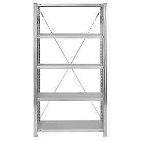 Hofe Insteekstelling Orion Plus - basissectie - L 750 x D 300 x H 2000 mm - 5 legborden - draagvermogen per legbord 125 kg - verzinkt