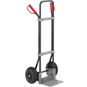 Eurokraft pro Steekwagen, zwart, b x d van de steekplaat = 280 x 250 mm, verzinkt, op luchtbanden, vanaf 5 stuks