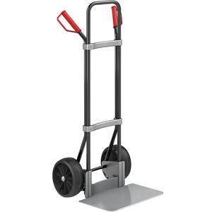 Eurokraft pro Steekwagen, zwart, b x d van de steekplaat = 450 x 350 mm, verzinkt, massieve rubberbanden, vanaf 5 stuks