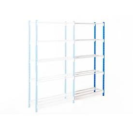 ManOrga Universele legbordstelling, aanbouwsectie, 5 roosterborden, draagvermogen 76 kg, B 1500 x H 2000 x D 400 mm