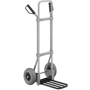 Eurokraft pro Steekwagen, verzinkt, b x d van de pakketsteekplaat = 430 x 250 mm, zwart, PU-banden, vanaf 5 stuks