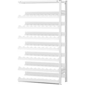 Hofe Insteekstelling voor wijnflessen - basissectie - B 1000 x D 300 x H 1750 mm - 7 legborden - draagvermogen per legbord 35 kg - gepoedercoat - lichtgrijs RAL 7035