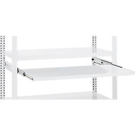 ORDO Professional uitschuifbaar rek, telescopische geleiders, volledig uittrekbaar, in hoogte verstelbaar, draagvermogen 60 kg, B 1.000 mm x D 500 mm, verkeerswit RAL 9016