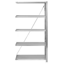 Hofe Insteekstelling Orion Plus - aanbouwsectie- L 1300 x D 400 x H 2500 mm - 6 legborden - draagvermogen per legbord 95 kg - verzinkt