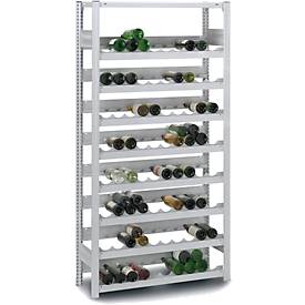 Hofe Insteekstelling voor wijnflessen - basissectie - B 1000 x D 300 x H 1750 mm - 7 legborden - draagvermogen per legbord 35 kg - gepoedercoat - lichtgrijs RAL 7035